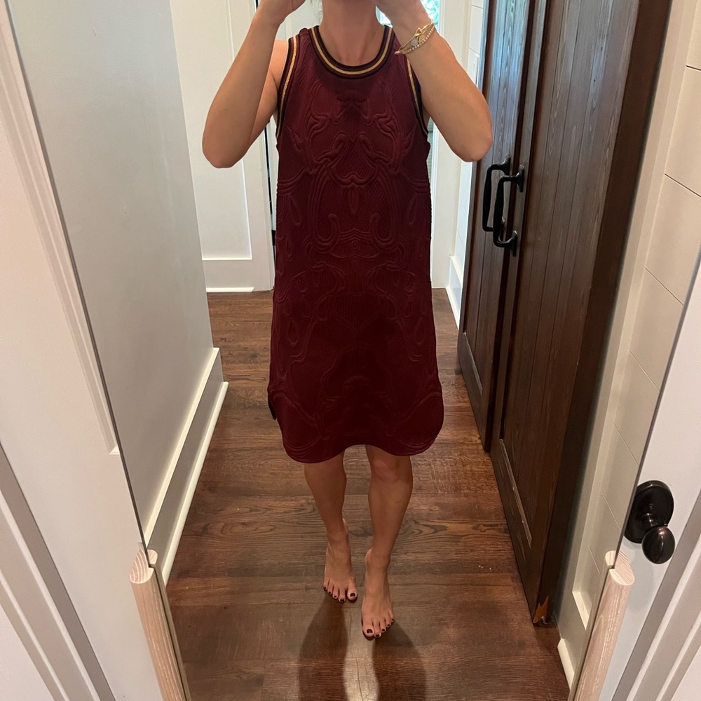 Sylvia Heisel Burgundy Sleeveless Dress